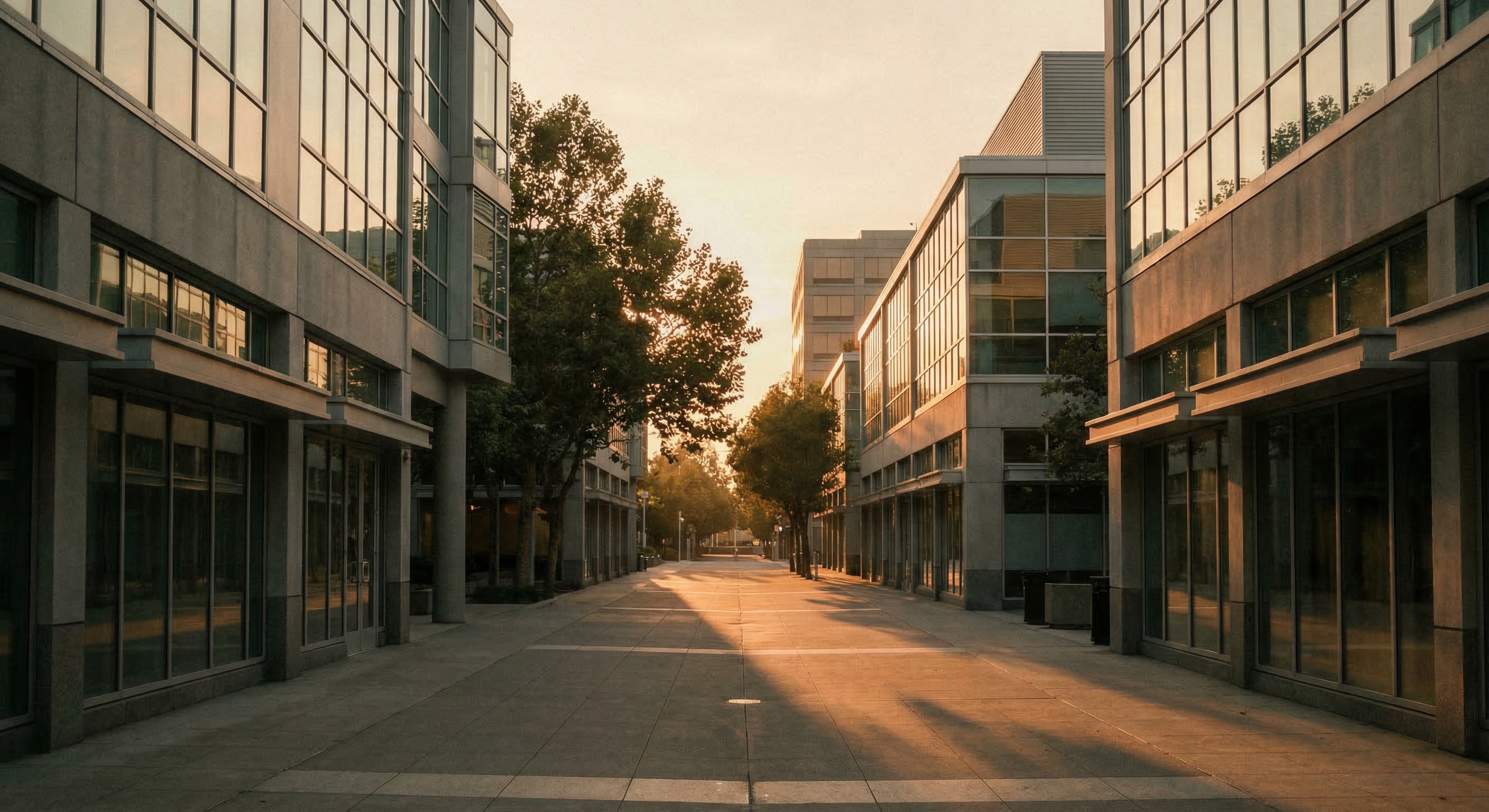 Yerba Buena Lane, San Francisco at golden hour